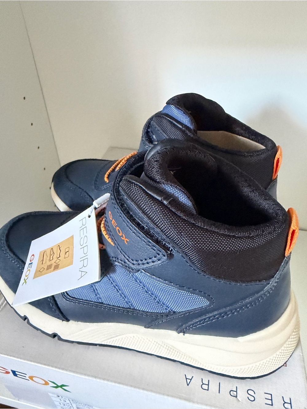 Geox Kids Navy High-Top Sneakers Boots US 13 EU 31 NWT
